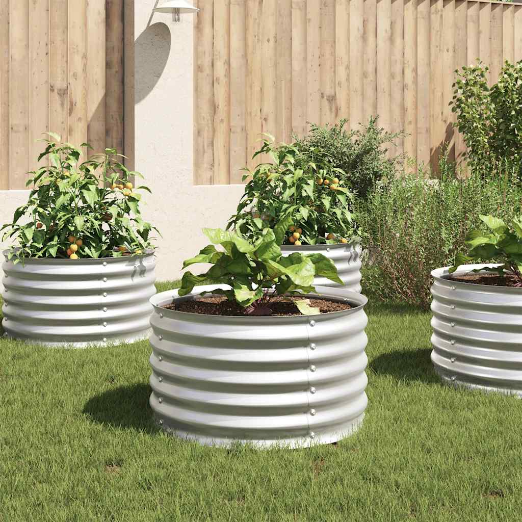 Garden Raised Bed 31.5"x31.5"x17.3" Galvanized Steel Silver