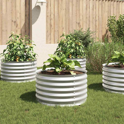 Garden Raised Bed 31.5"x31.5"x17.3" Galvanized Steel Silver
