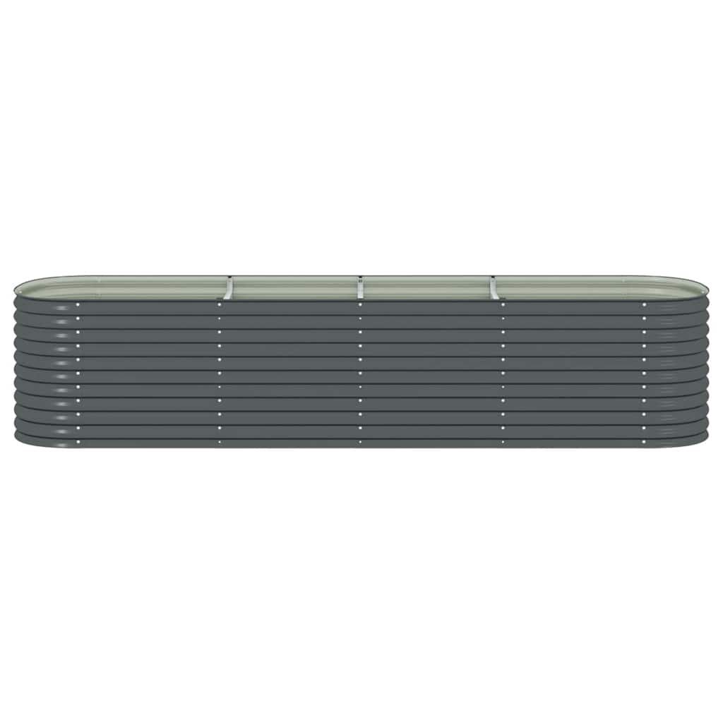 Garden Raised Bed Grey Galvanized Steel 157.5 x 31.5 x 31.9 in