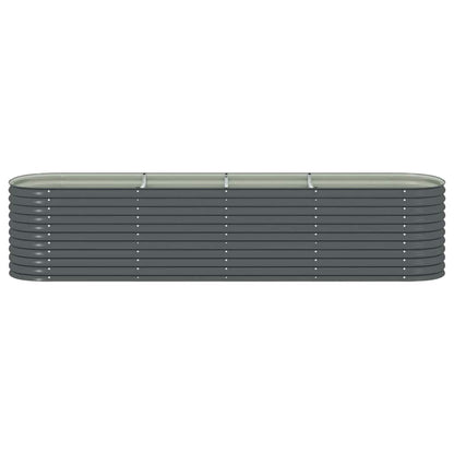 Garden Raised Bed Grey Galvanized Steel 157.5 x 31.5 x 31.9 in