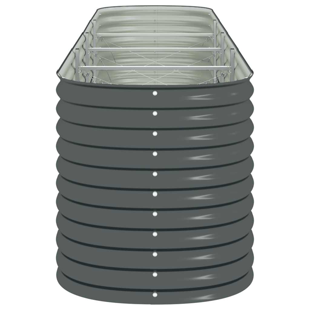 Garden Raised Bed Grey Galvanized Steel 157.5 x 31.5 x 31.9 in