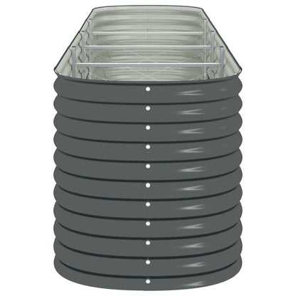 Garden Raised Bed Grey Galvanized Steel 157.5 x 31.5 x 31.9 in