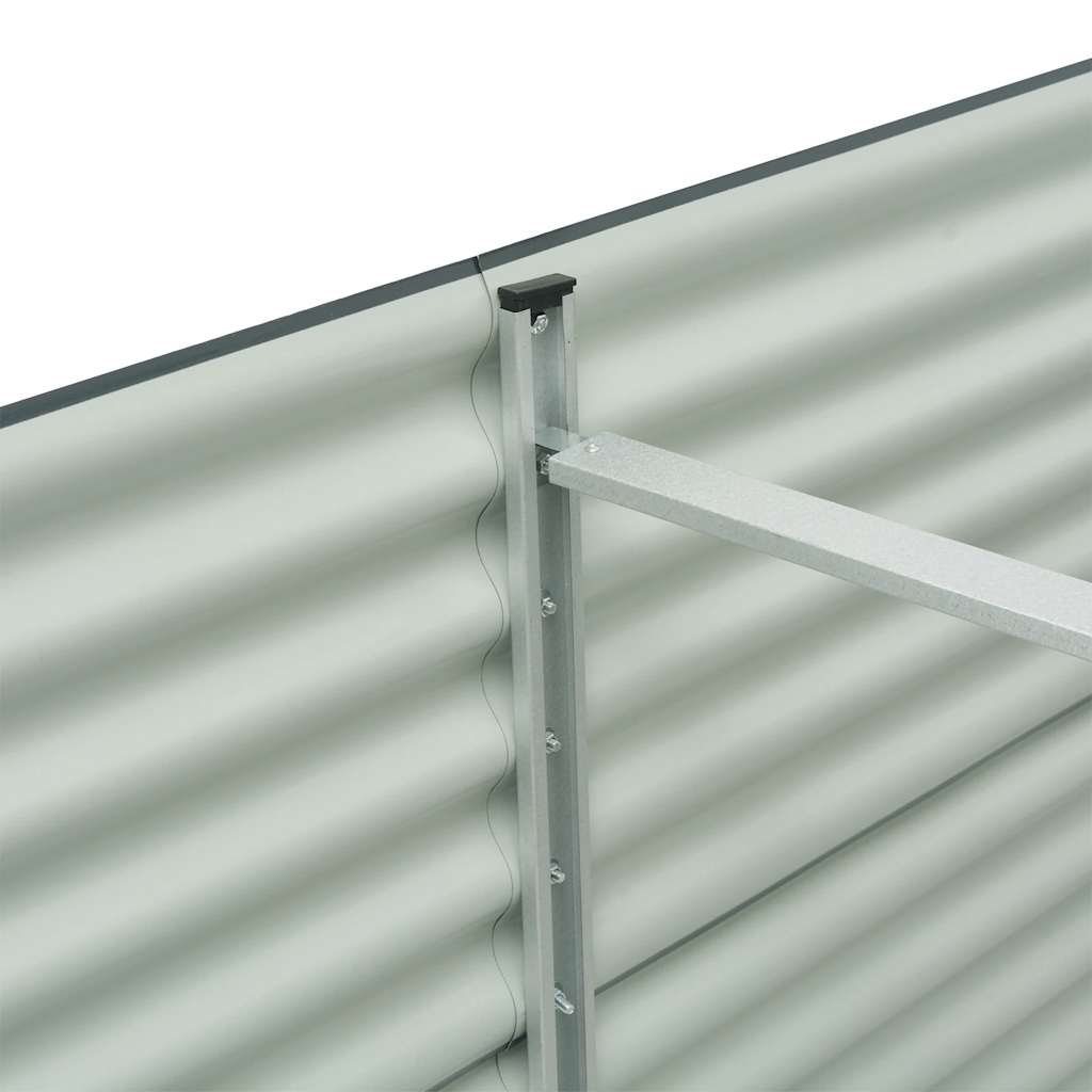 Garden Raised Bed Grey Galvanized Steel 157.5 x 31.5 x 31.9 in