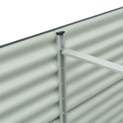 Garden Raised Bed Grey Galvanized Steel 157.5 x 31.5 x 31.9 in