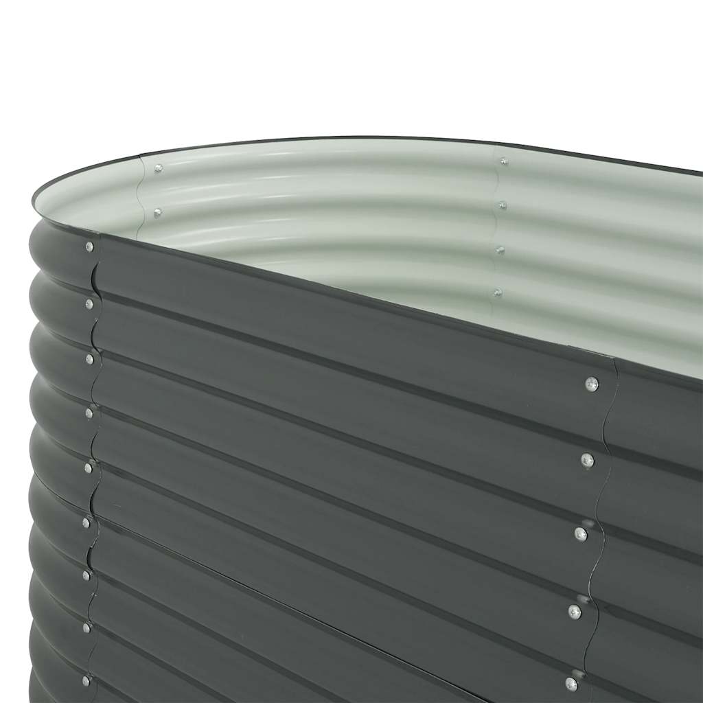 Garden Raised Bed Grey Galvanized Steel 157.5 x 31.5 x 31.9 in
