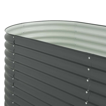 Garden Raised Bed Grey Galvanized Steel 157.5 x 31.5 x 31.9 in