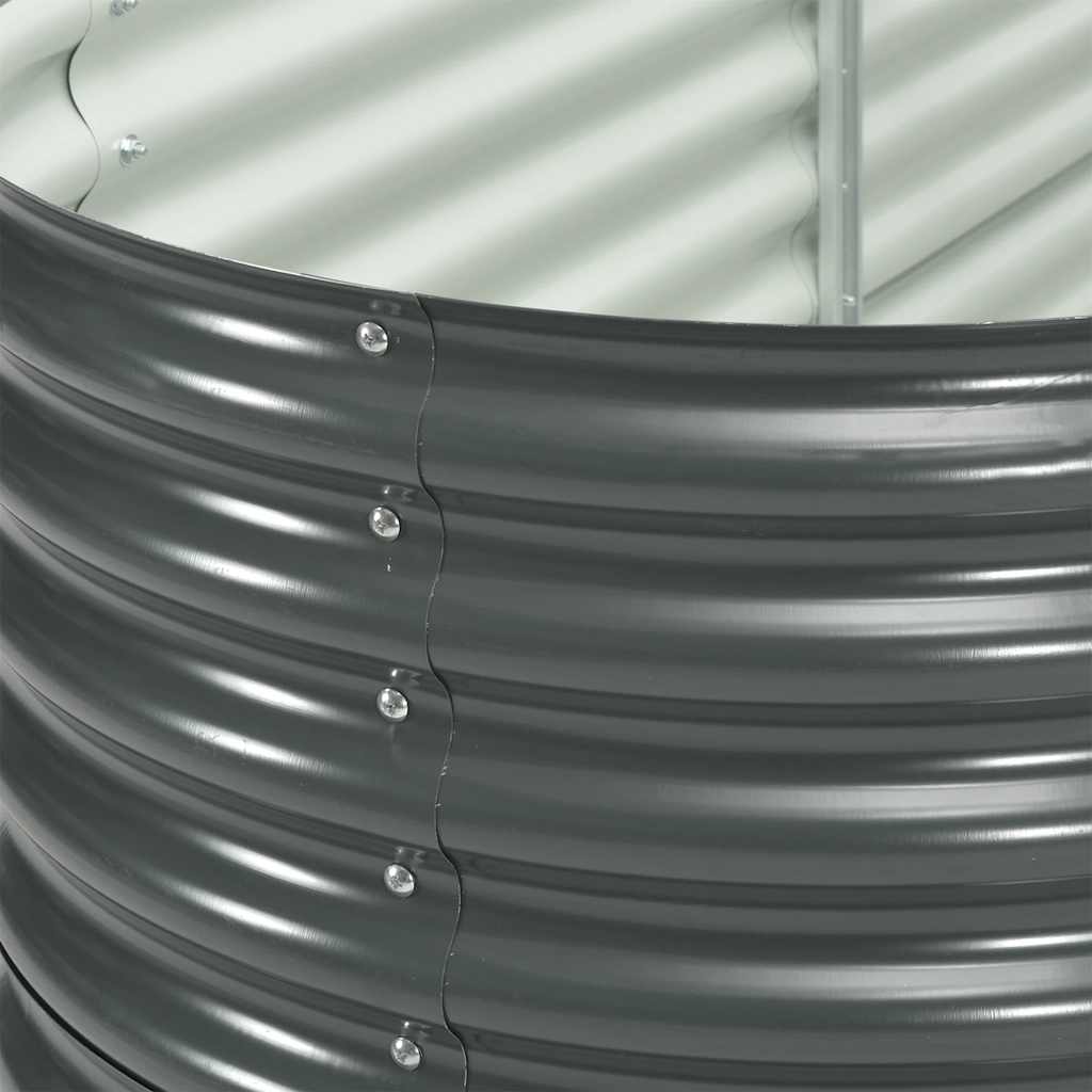 Garden Raised Bed Grey Galvanized Steel 157.5 x 31.5 x 31.9 in