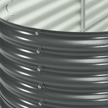 Garden Raised Bed Grey Galvanized Steel 157.5 x 31.5 x 31.9 in