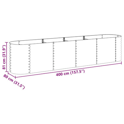 Garden Raised Bed Grey Galvanized Steel 157.5 x 31.5 x 31.9 in