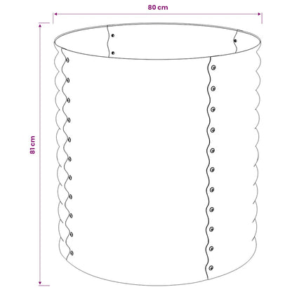 Garden Raised Bed 80x80x81 cm Galvanised Steel Grey