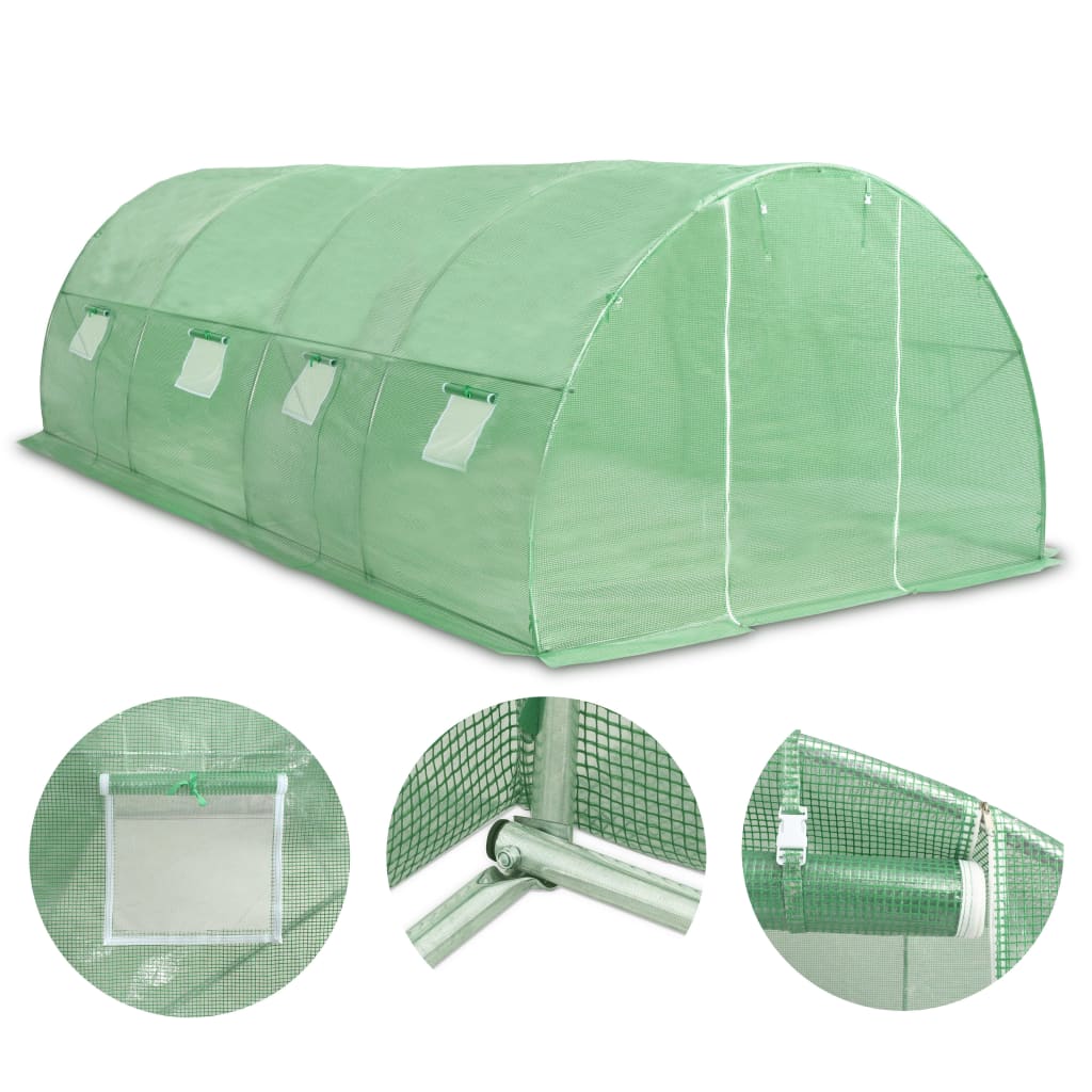 Greenhouse | Green | PE (polyethylene) mesh fabric, Galvanised steel