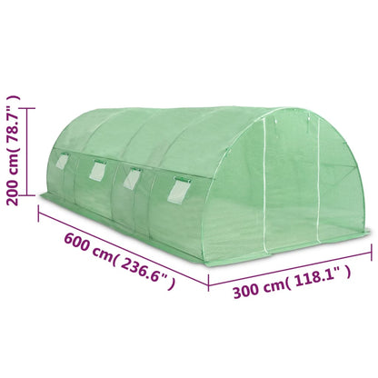 Greenhouse | Green | PE (polyethylene) mesh fabric, Galvanised steel