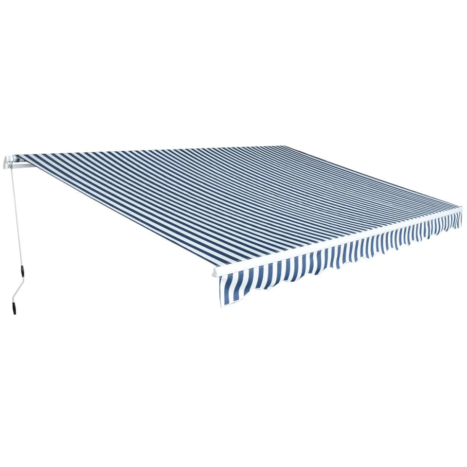 Folding Awning Manual Operated 450 cm Blue/White