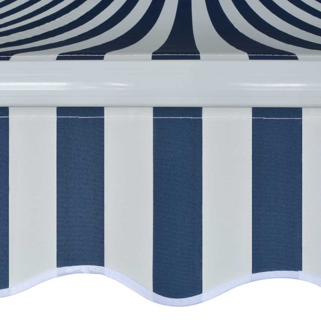 Folding Awning Manual Operated 400 cm Blue/White