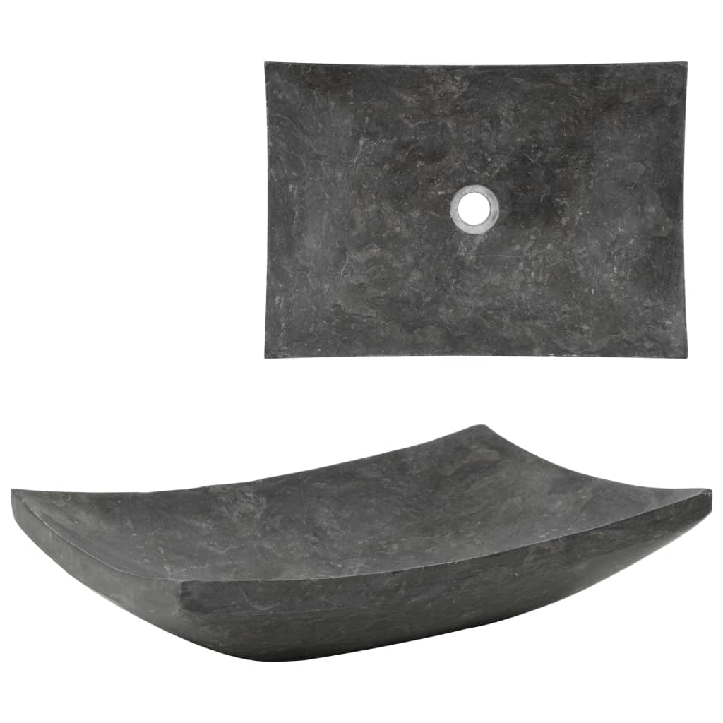 Sink 50x35x12 cm Marble Black