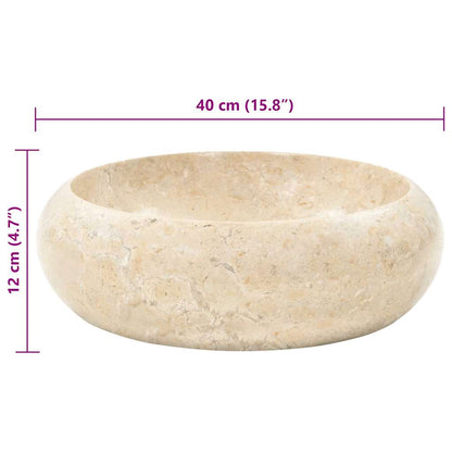 Sink 40x12 cm Marble Cream