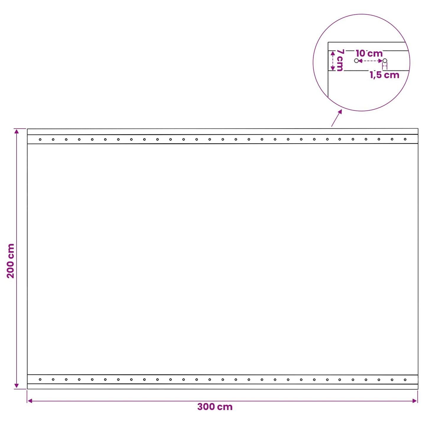 45544 vidaXL Leno Tarpaulin 260 g/m² 2x3 m White