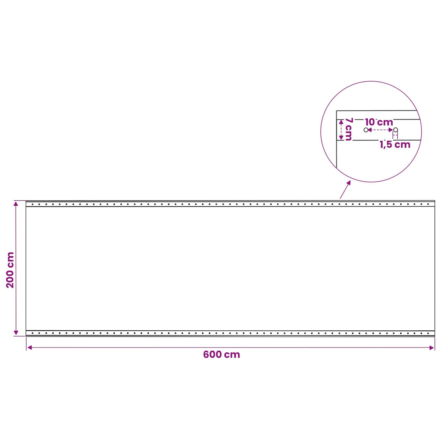 45547 vidaXL Leno Tarpaulin 260 g/m² 2x6 m White