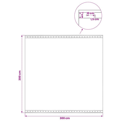 45552 vidaXL Leno Tarpaulin 260 g/m² 3x3 m White