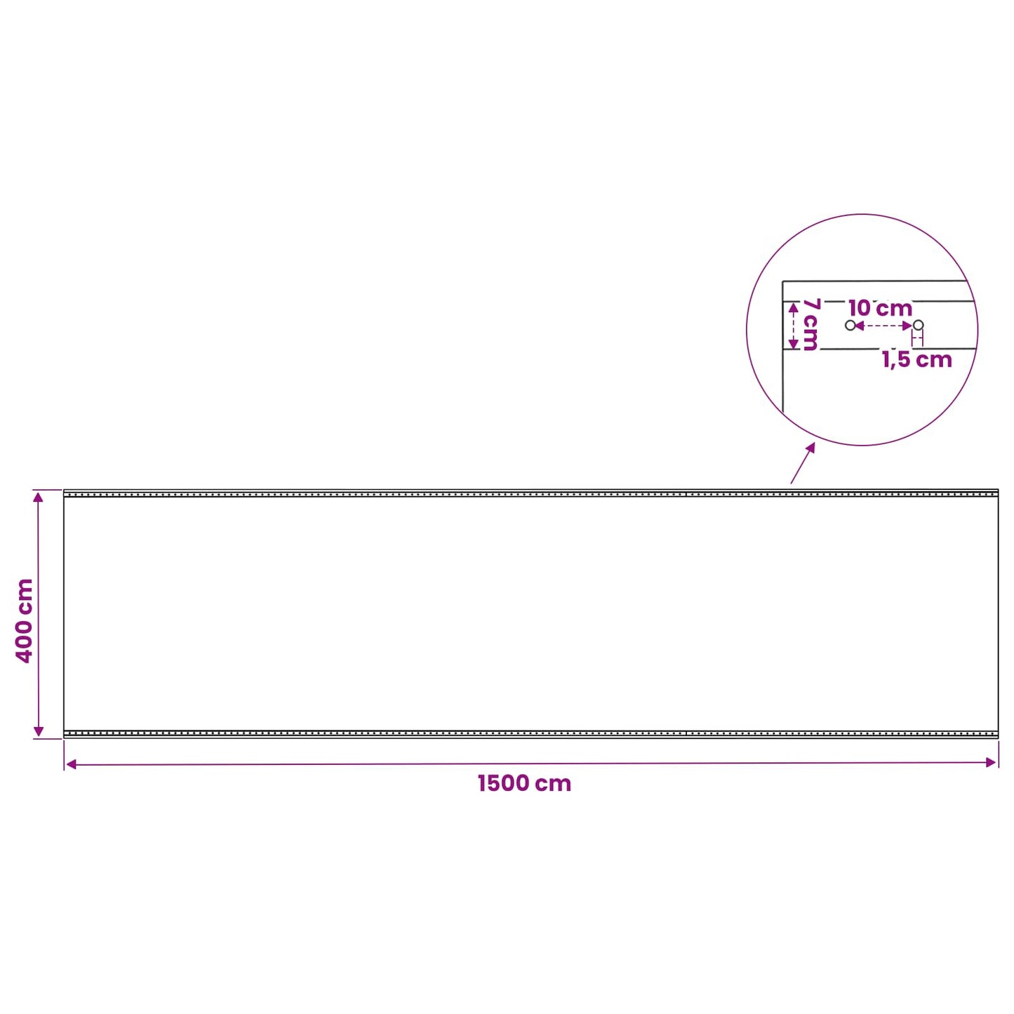 45566 vidaXL Leno Tarpaulin 260 g/m² 4x15 m White
