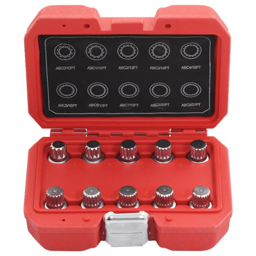 10 Piece Locking Wheel Nut Key Set for VW