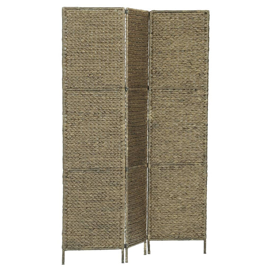 3-Panel Room Divider Brown 116x160 cm Water Hyacinth