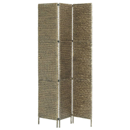 3-Panel Room Divider Brown 116x160 cm Water Hyacinth