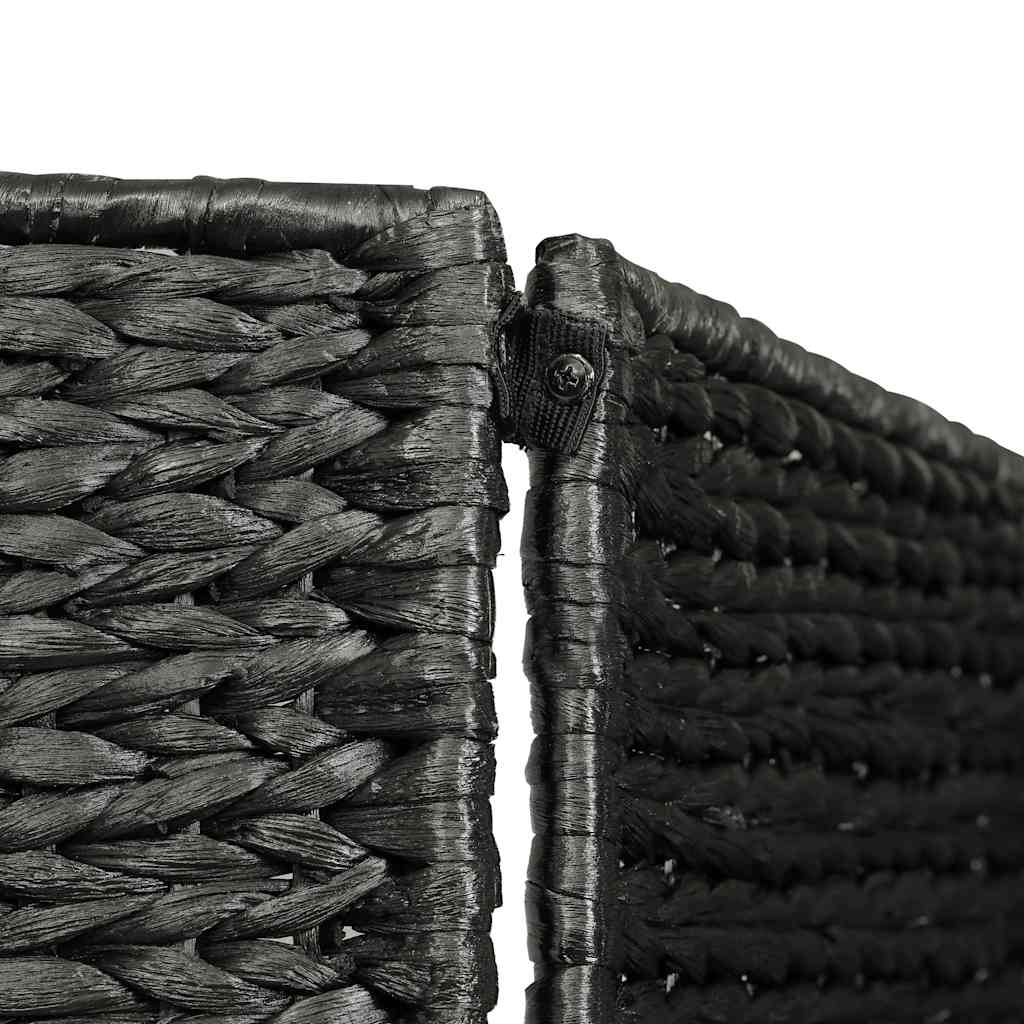 4-Panel Room Divider Black 154x160 cm Water Hyacinth
