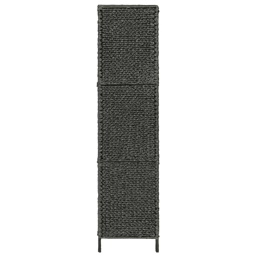 5-Panel Room Divider Black 193x160 cm Water Hyacinth