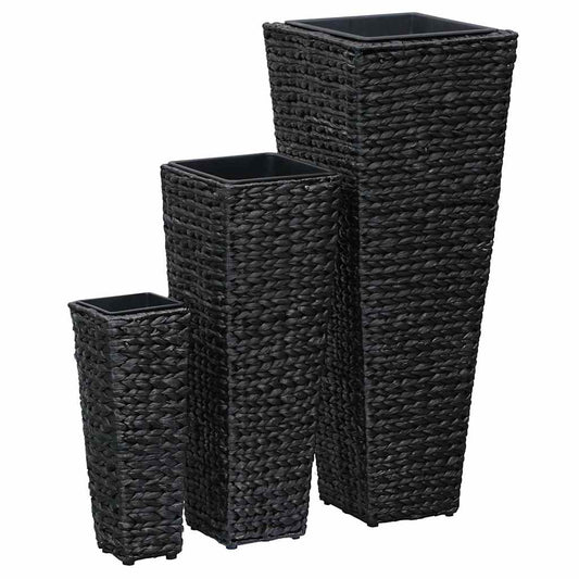 45570 vidaXL Raised Beds 3 pcs Water Hyacinth Black