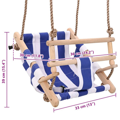 Baby Swing with Safety Belt Cotton Wood Blue