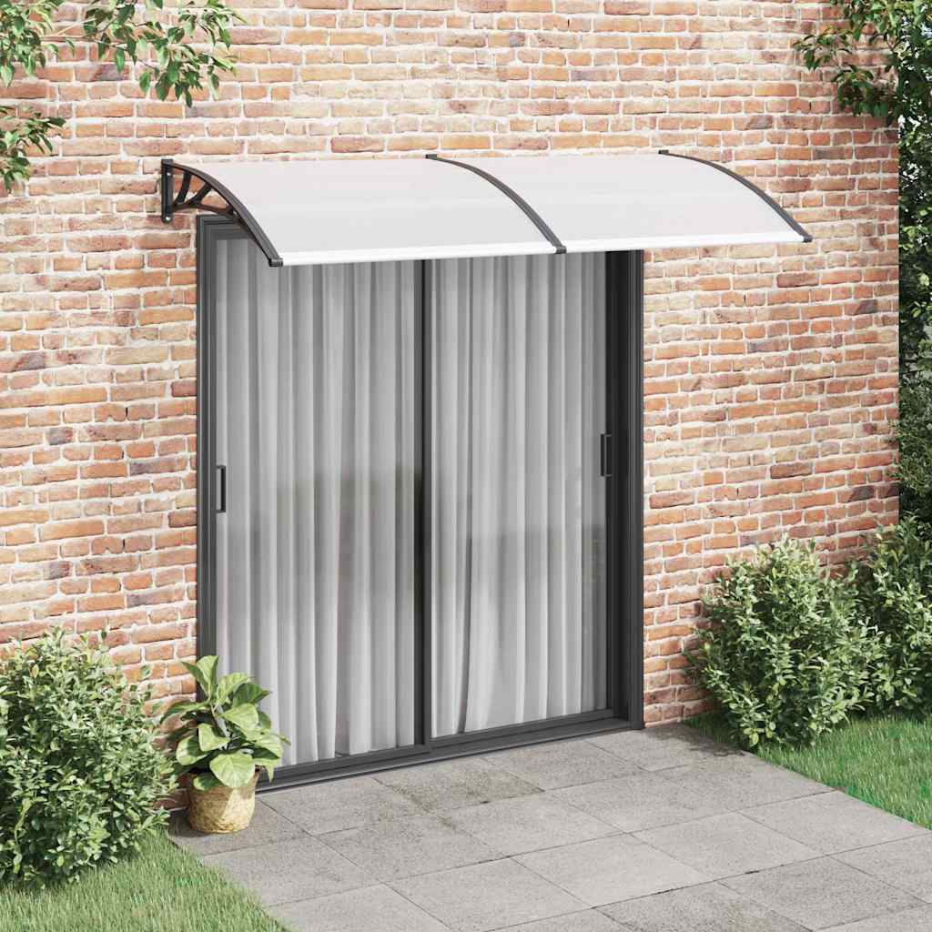 Door Canopy Black brackets, clear sheets Polycarbonate, ABS, Aluminum
