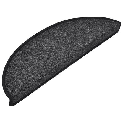 Stair Mats 15 pcs 56x17x3 cm Anthracite Half Round