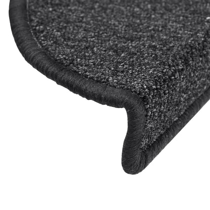 Stair Mats 15 pcs 56x17x3 cm Anthracite Half Round