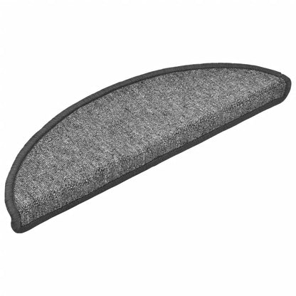 Stair Mats 15 pcs 56x17x3 cm Dark Grey Half Round