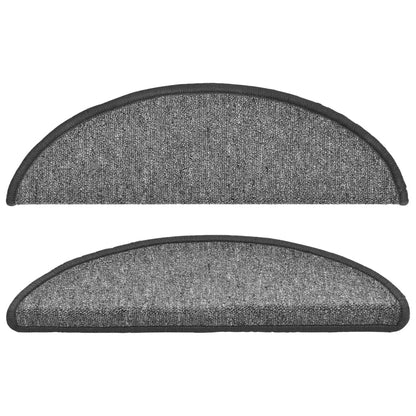 Stair Mats 15 pcs 56x17x3 cm Dark Grey Half Round
