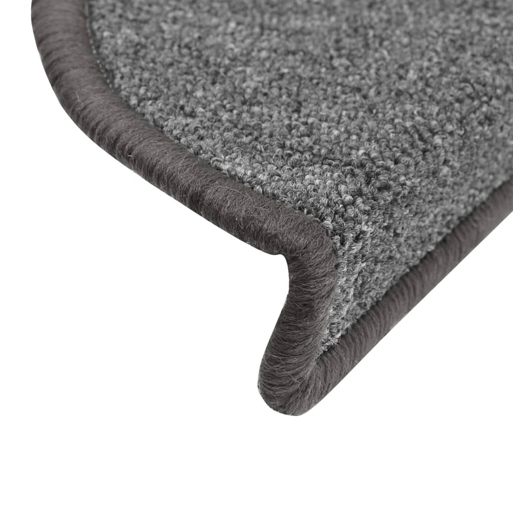 Stair Mats 15 pcs 56x17x3 cm Dark Grey Half Round