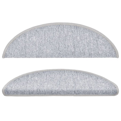 Stair Mats 15 pcs 56x17x3 cm Light Grey Half Round