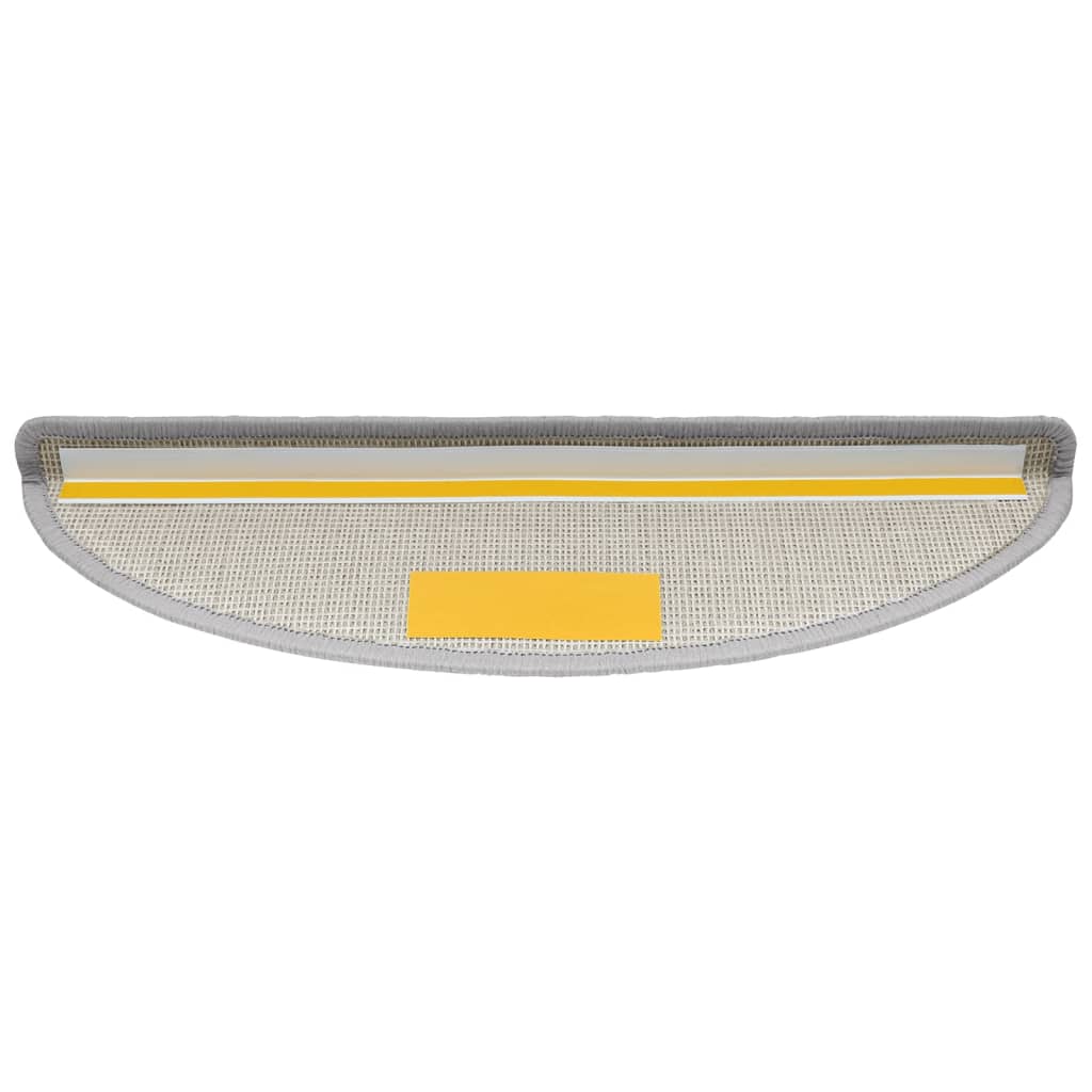 Stair Mats 15 pcs 56x17x3 cm Light Grey Half Round