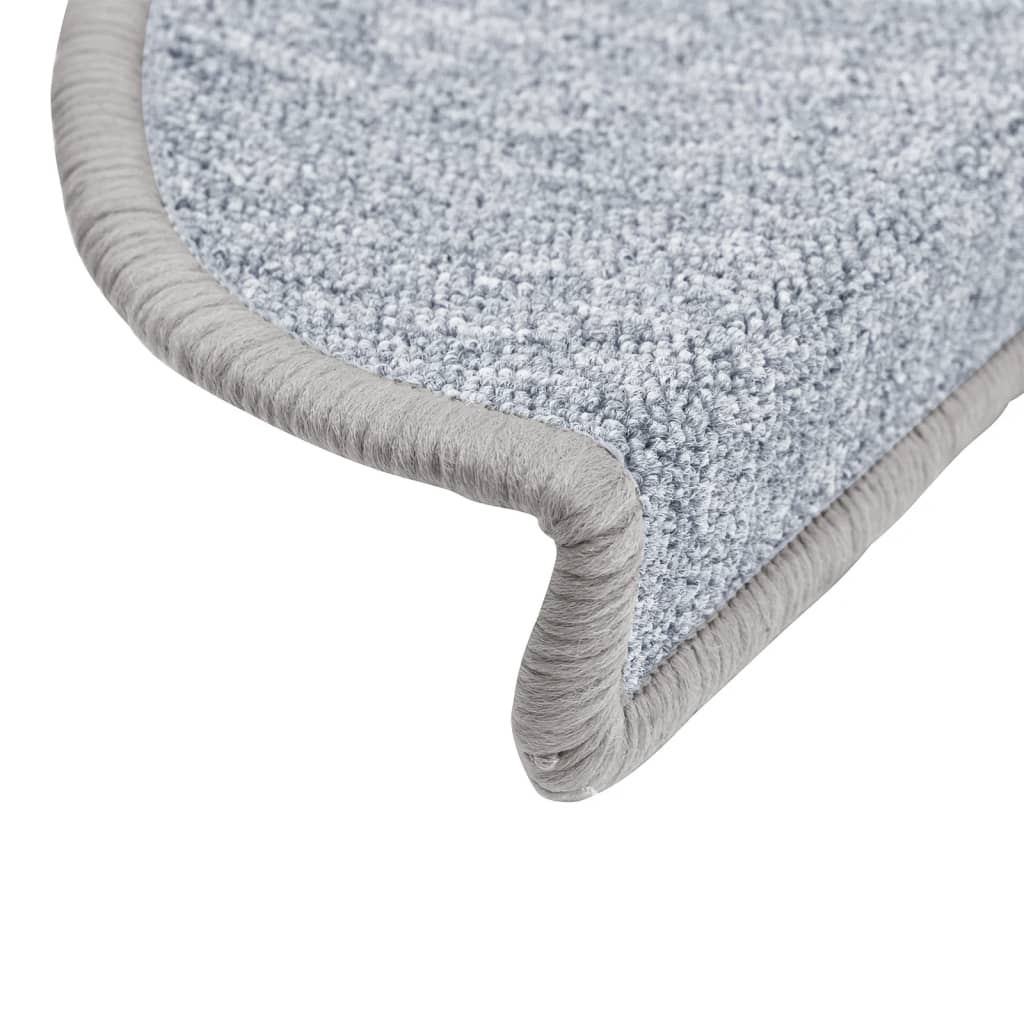 Stair Mats 15 pcs 56x17x3 cm Light Grey Half Round