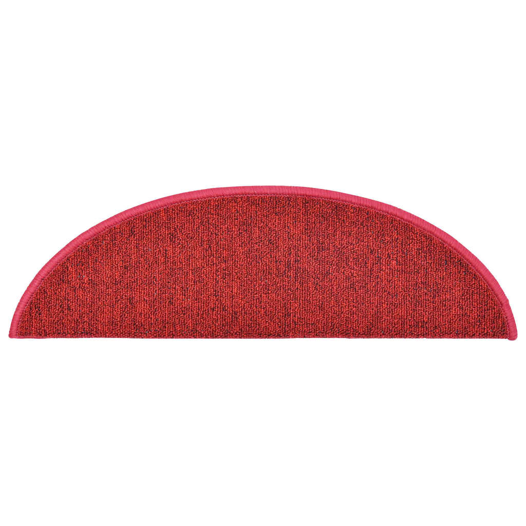 Stair Mats 15 pcs 56x17x3 cm Red Half Round