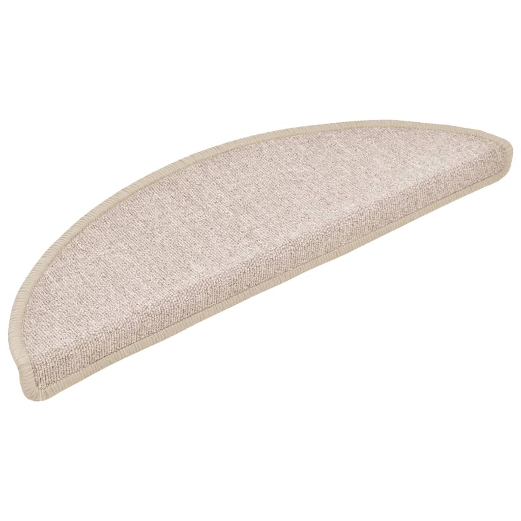 Stair Mats 15 pcs 56x17x3 cm Taupe Half Round
