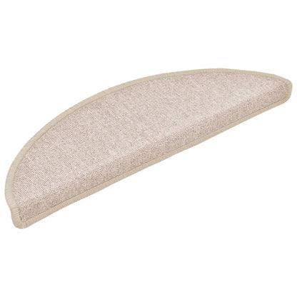 Stair Mats 15 pcs 56x17x3 cm Taupe Half Round
