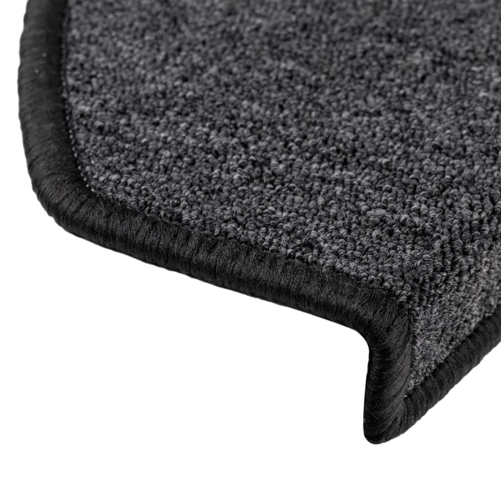 Stair Mats 15 pcs 65x24x4 cm Anthracite Half Round Large