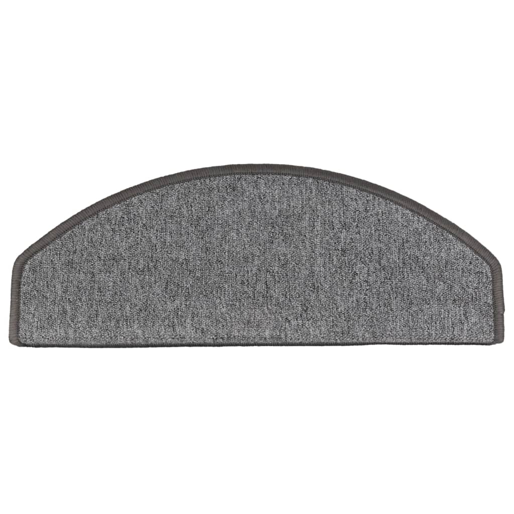 Stair Mats 15 pcs 65x24x4 cm Dark Grey Half Round Large