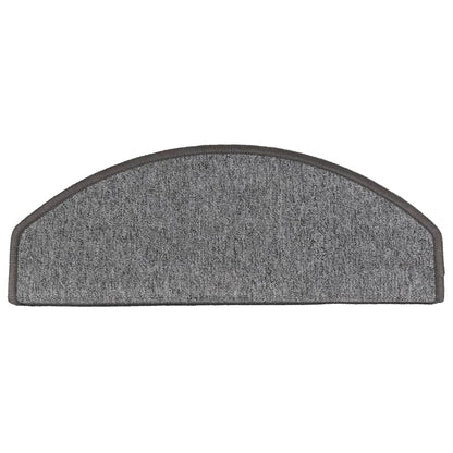 Stair Mats 15 pcs 65x24x4 cm Dark Grey Half Round Large