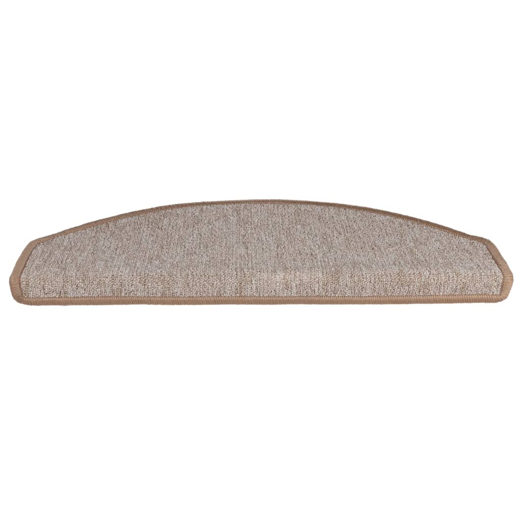 Stair Mats 15 pcs 65x24x4 cm Light Brown Half Round Large