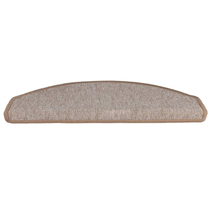 Stair Mats 15 pcs 65x24x4 cm Light Brown Half Round Large