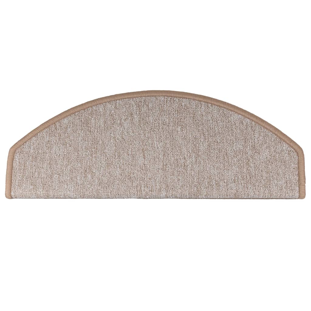 Stair Mats 15 pcs 65x24x4 cm Light Brown Half Round Large
