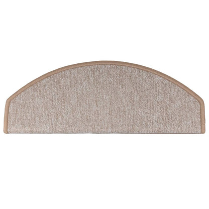 Stair Mats 15 pcs 65x24x4 cm Light Brown Half Round Large
